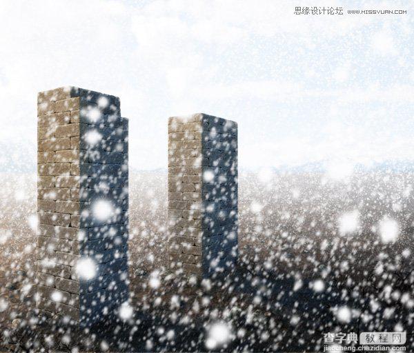 Photoshop给图片加上逼真的漫天飞舞大雪效果图18