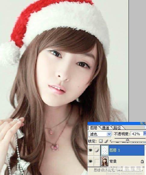 Photoshop将圣诞美女图片制作出转手绘效果3