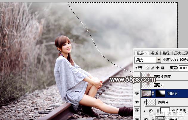 用Photoshop制作淡美的蓝褐色外景人物图片41