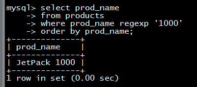 MYSQL使用正则表达式过滤数据1