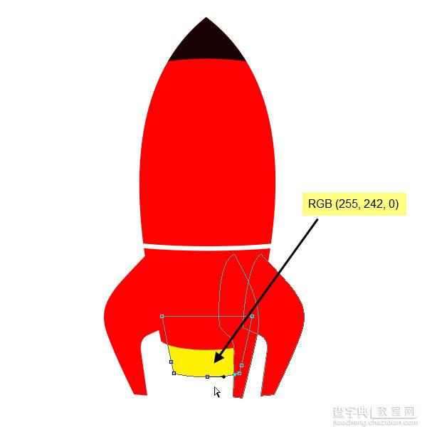 PS制作精致的红色卡通小火箭14