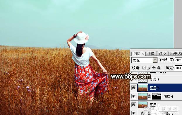Photoshop为草原上的人物加上唯美的逆光效果26