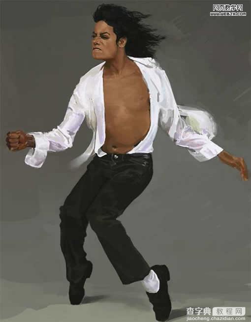 photoshop 鼠绘一张MJ的经典舞步油画10