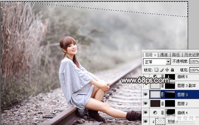 用Photoshop制作淡美的蓝褐色外景人物图片32