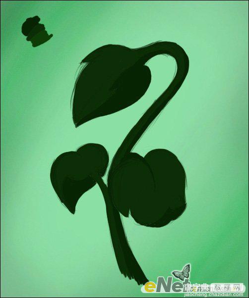 Photoshop手绘制青翠欲滴的绿色植物4