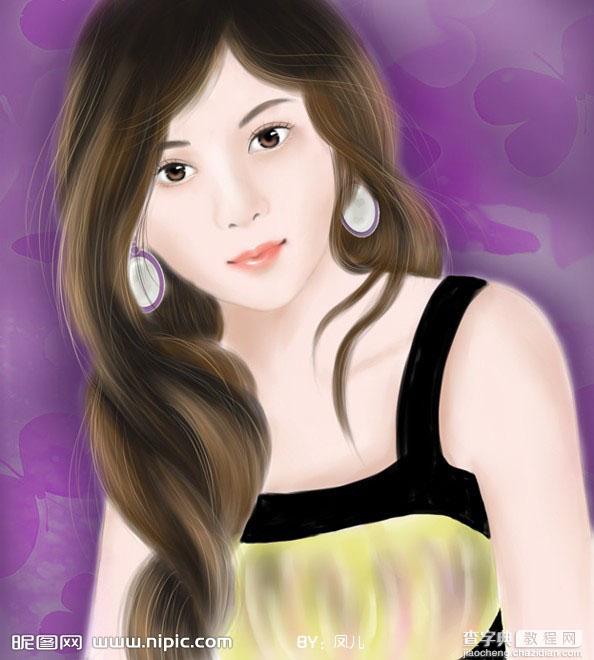photoshop鼠绘简单的时尚美女头像1