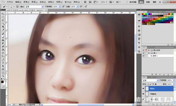 Photoshop将素颜手机人像转为水润的仿手绘效果75
