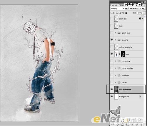 Photoshop将牛仔裤帅哥制作出手绘草图特效6