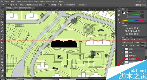 ps怎么给建筑总平面图中的建筑添加阴影？4