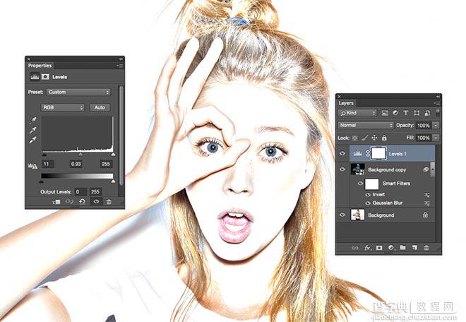 Photoshop利用滤镜及调色工具将人物转为细腻的素描效果5