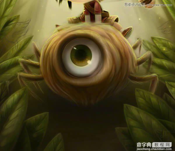 Photoshop绘制一幅骑在宠物蜘蛛上的孩子奇幻插画教程75