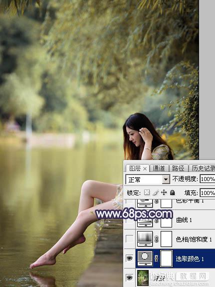 Photoshop制出唯美的冬季飘雪水景人物图片7