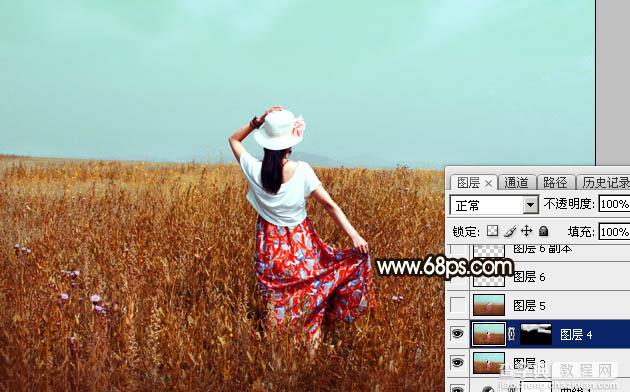 Photoshop为草原上的人物加上唯美的逆光效果25