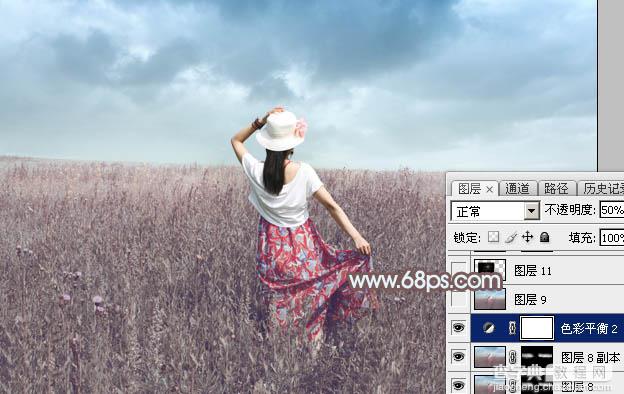 Photoshop外景图片将打造小清新的韩系秋季色效果34