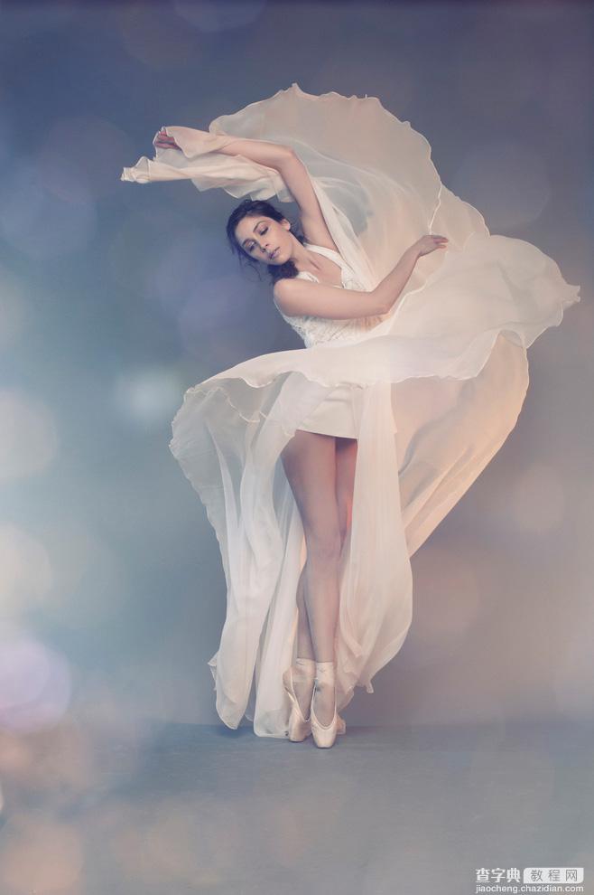 Photoshop将美女白裙制作成动感牛奶喷溅效果裙子2