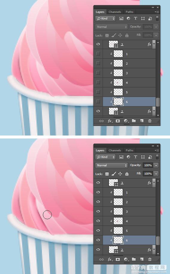 Photoshop制作一个美味的粉色冰淇淋图标教程47
