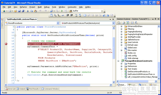 在ASP.NET 2.0中操作数据之七十四：用Managed Code创建存储过程和用户自定义函数(下部分)8