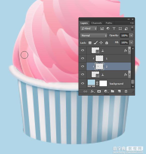 Photoshop制作一个美味的粉色冰淇淋图标教程46