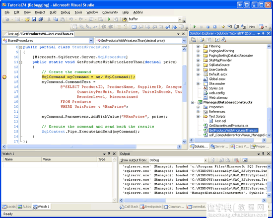 在ASP.NET 2.0中操作数据之七十四：用Managed Code创建存储过程和用户自定义函数(下部分)9