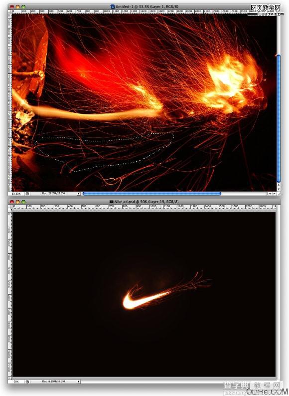 Photoshop 绘制火焰Nike标志教程14