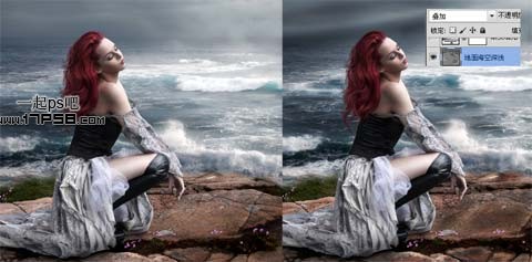 photoshop合成制作出绝望的美女蹲坐在海边的场景16