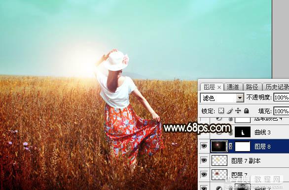 Photoshop为草原上的人物加上唯美的逆光效果33