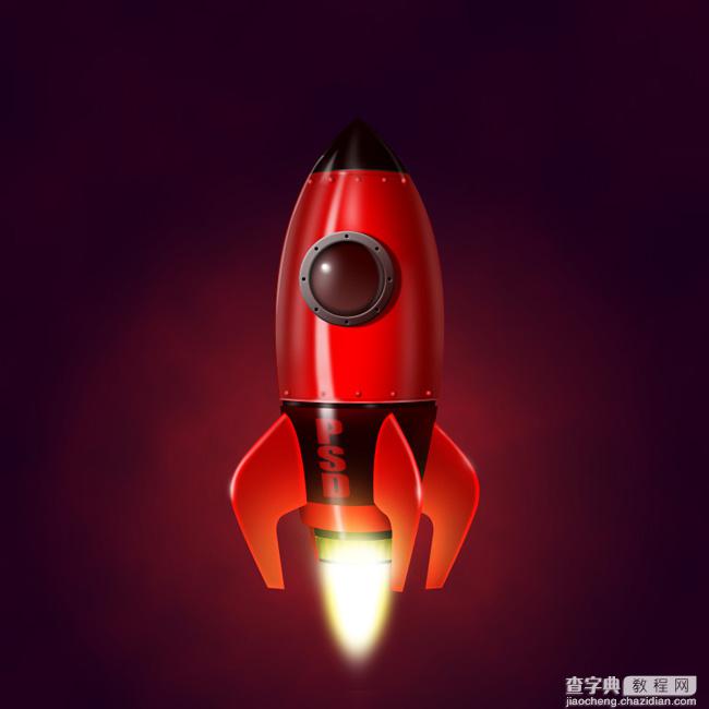 PS制作精致的红色卡通小火箭1