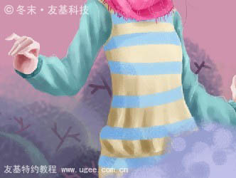 photoshop鼠绘可爱的围红围巾的小女孩27