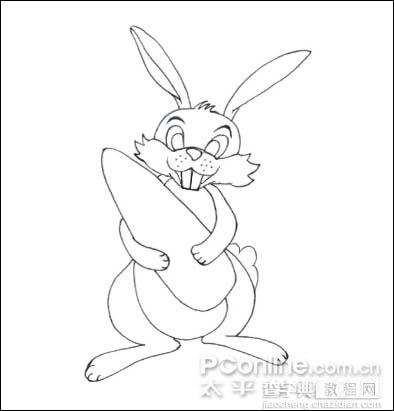 photoshop 鼠绘可爱的卡通小灰兔教程3