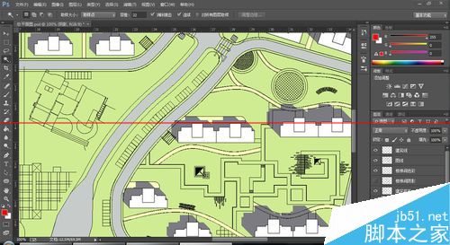 ps怎么给建筑总平面图中的建筑添加阴影？8