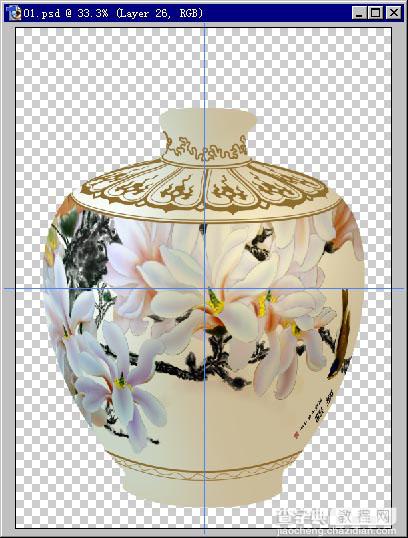 Photoshop绘制出逼真精美的彩绘国画陶瓷11