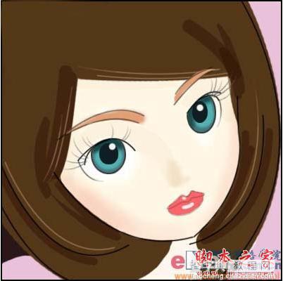 PhotoShop(PS)设计鼠绘可爱卡通的女孩QQ头像图片实例教程1