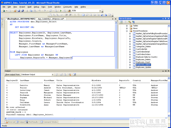 在ASP.NET 2.0中操作数据之六十七：在TableAdapters中使用JOINs9