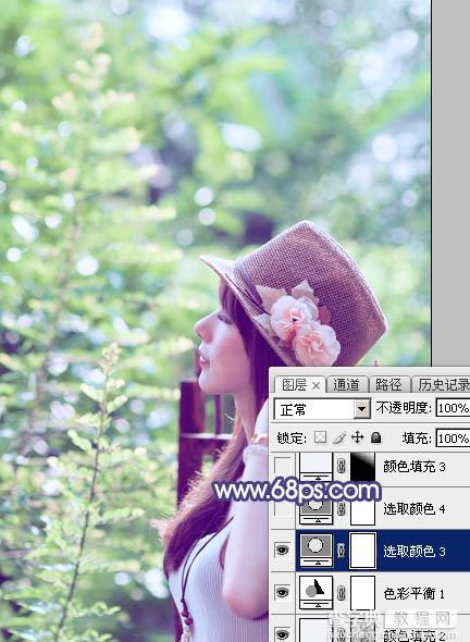 Photoshop为外景美女图片打造清爽的夏季淡色调28