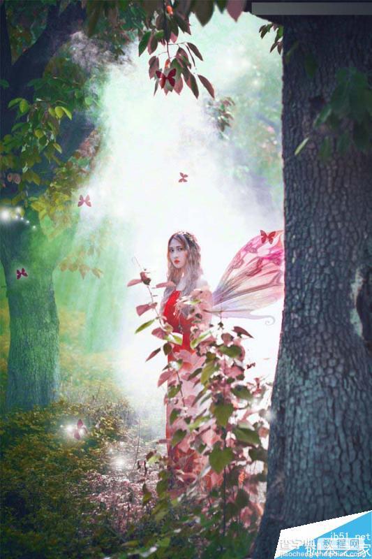 Photoshop调出唯美的森林人像童话梦境效果33