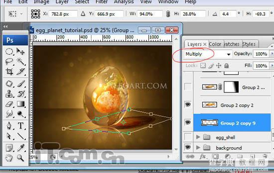 photoshop 合成带有地图图案的玻璃蛋38