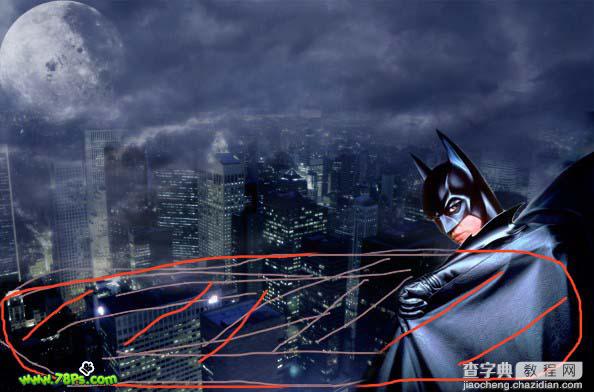 photoshop 合成黑夜里神秘的蝙蝠侠22