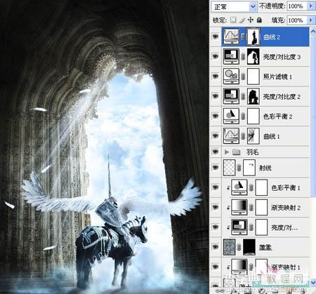 photoshop 合成梦幻的天使骑士49