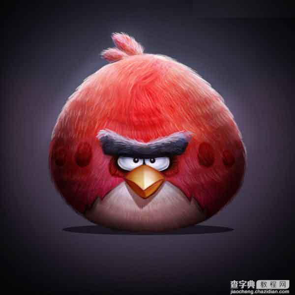 Photoshop绘制超逼真的红色可爱的愤怒的小鸟21