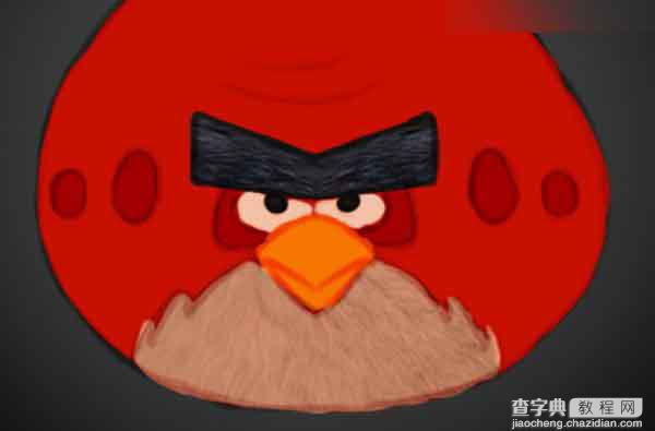 Photoshop绘制超逼真的红色可爱的愤怒的小鸟8