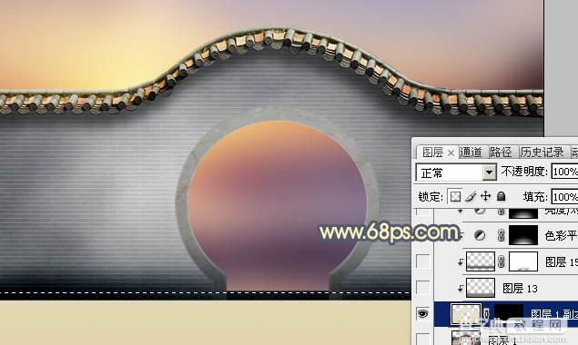 Photoshop合成唯美的江南古典园林拱门美景教程22