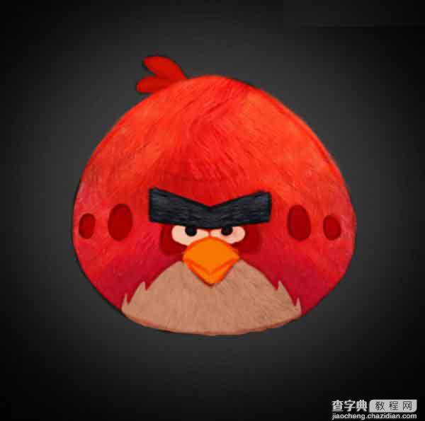 Photoshop绘制超逼真的红色可爱的愤怒的小鸟10