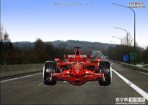 photoshop 合成冒烟行驶的F1赛车4