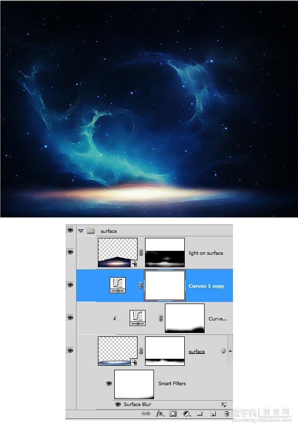 PS合成制作梦幻太空时代的光天使的场景64