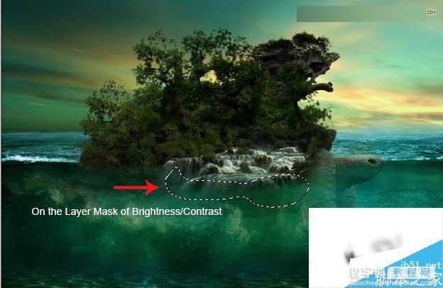 Photoshop合成海洋巨龟驮着岛在水上漂浮的效果图72
