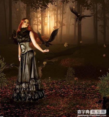 Photoshop 合成昏暗森林里的女巫32