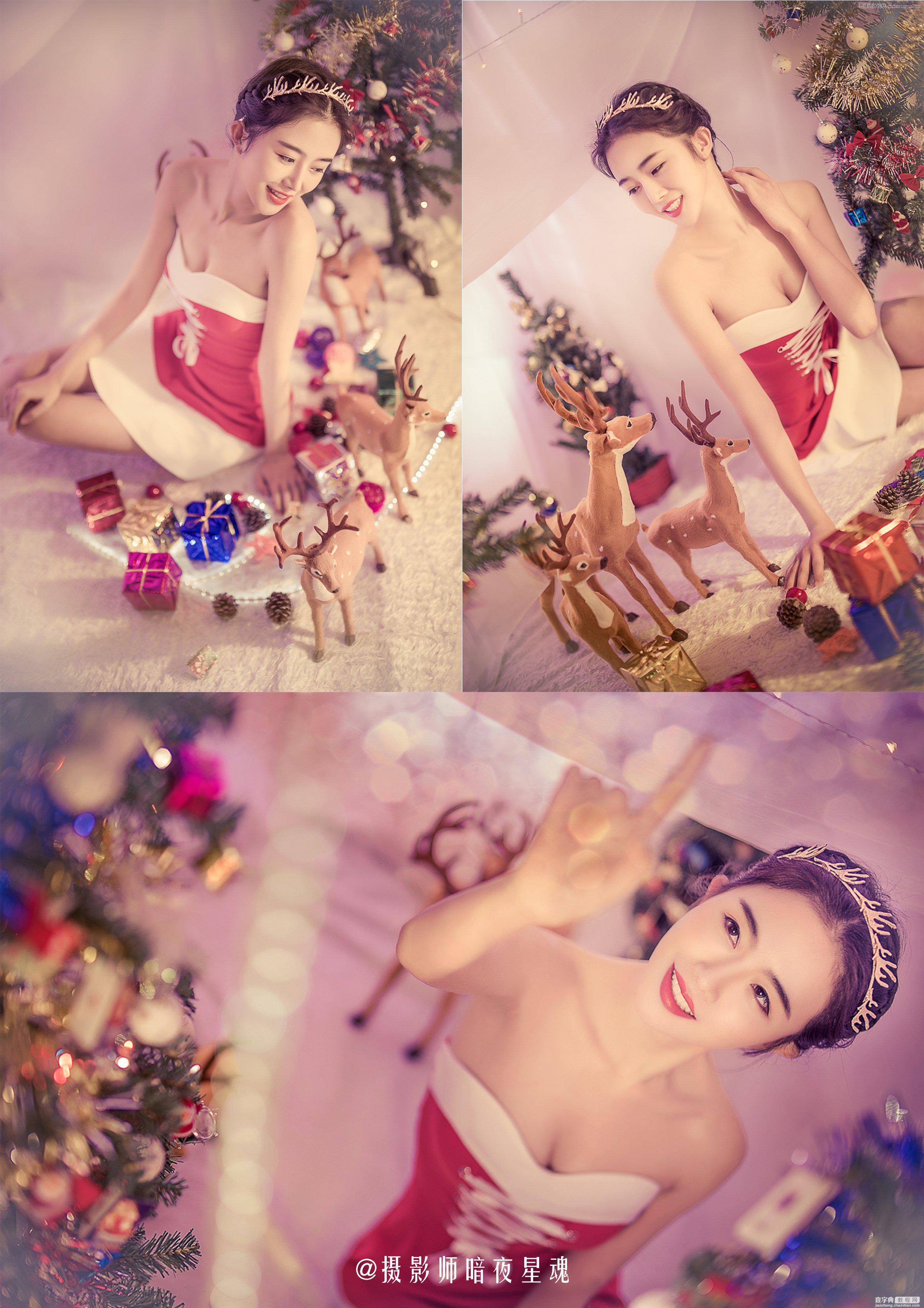 Photoshop详细解析圣诞梦幻暖色调美女写真前后期思路分享2