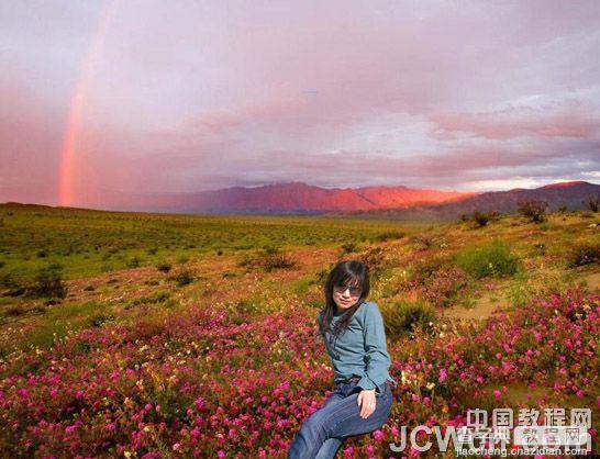 photoshop 坐在绚丽野花中的女孩合成方法5
