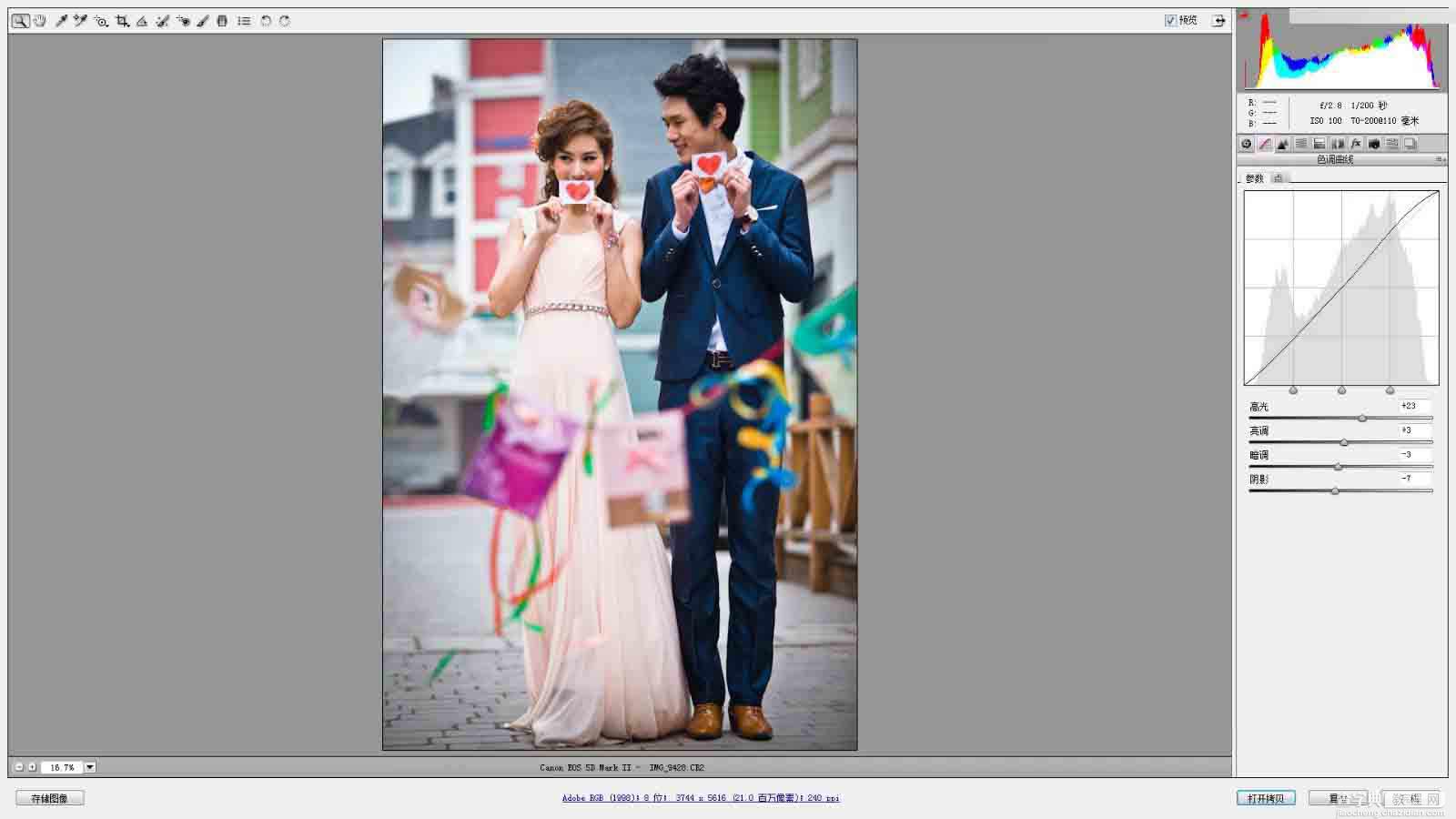 Photoshop调出韩式小清新室外婚纱照片5