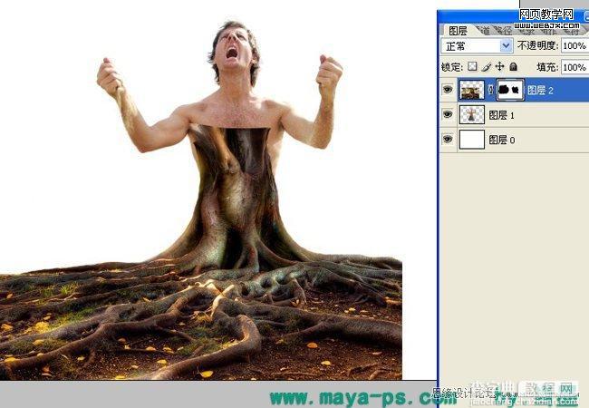 Photoshop合成吓人的树妖制作教程9